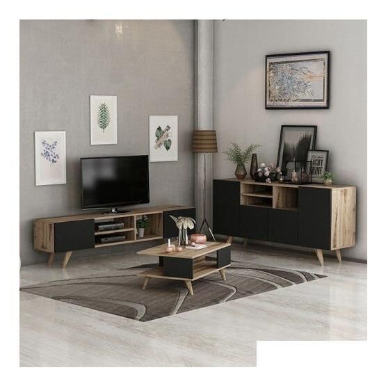 Minar Dore Çırağan-Siyah Modern Oturma Odası Takımı