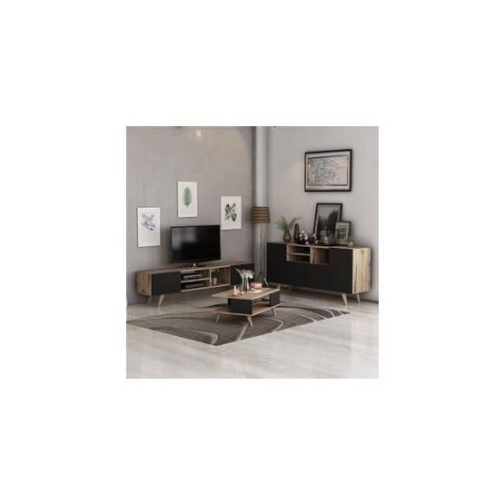 Minar Dore Çırağan-Siyah Modern Oturma Odası Takımı