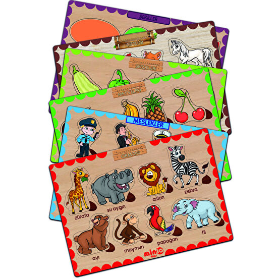 minİQ toys Ahşap Türkçe 6’lı Mega Set Eğitici Öğretici Yapboz Puzzle & Aksesuarları Fiyatı