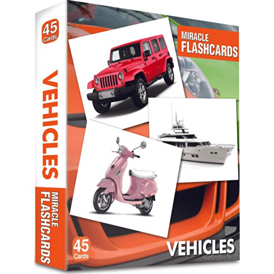 Miracle Flashcards Vehicles - 45 Pictures-Kolektif Yabancı Dil Başvuru ve Kaynak Sözlükleri Fiyatı