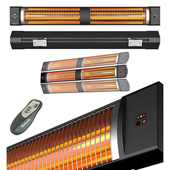 MirKraft Square 2800 W Ip45 Led Gösterge Uzaktan Kumandalı Elektrikli Duvar Isıtıcısı Isıtıcılar Fiyatı