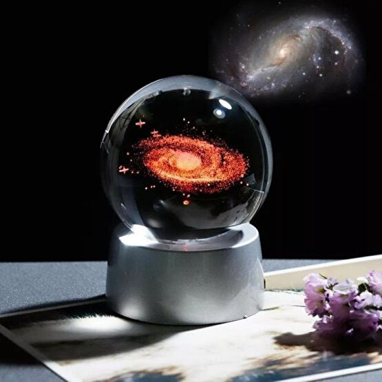 Mobgift Dekoratif Rengarenk Işıklı Samanyolu Galaxy Cam Küre Dekoratif Lamba Fiyatı