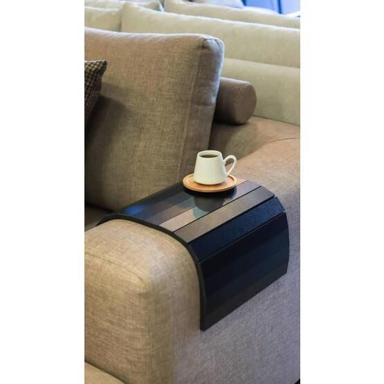 Mobitell 4 ADET 60x30 Siyah Portatif Koltuk Sehpası