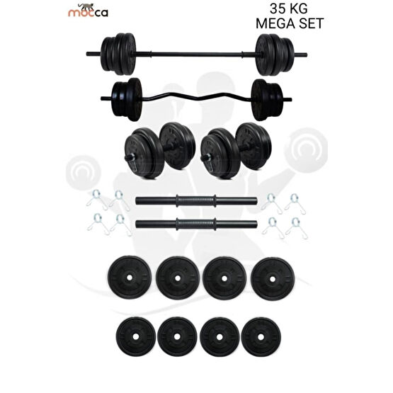 Moccastyle 38 Kg Z-barlı Megaset Halter Seti Ve Dambıl Seti Ağırlık Fitness Seti Dambıllar & El / Ayak Ağırlıkları Fiyatı