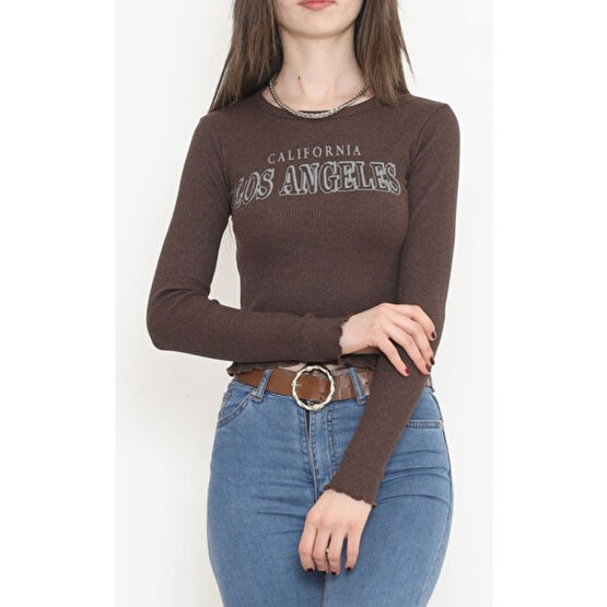 Moda Maniaa Kaşkorse Baskılı Bluz Kahve - 15842.1567. Kadın Hırka Fiyatı