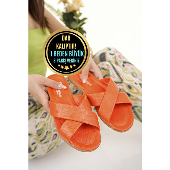 Modafırsat Kadın Günlük Terlik Turuncu Yazlık Deniz Plaj Çeyiz Misafir Dış Mekan Ve Ev Terliği 38 Beden Unisex Sandalet Fiyatı