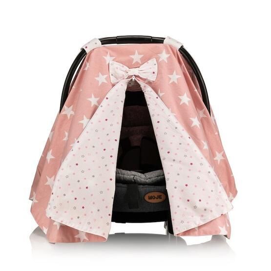Moje Pembe Yıldız Poplin Puset Bebek Arabası Örtüsü