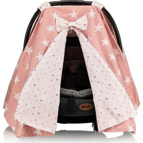 Moje Pembe Yıldız Poplin Puset Bebek Arabası Örtüsü