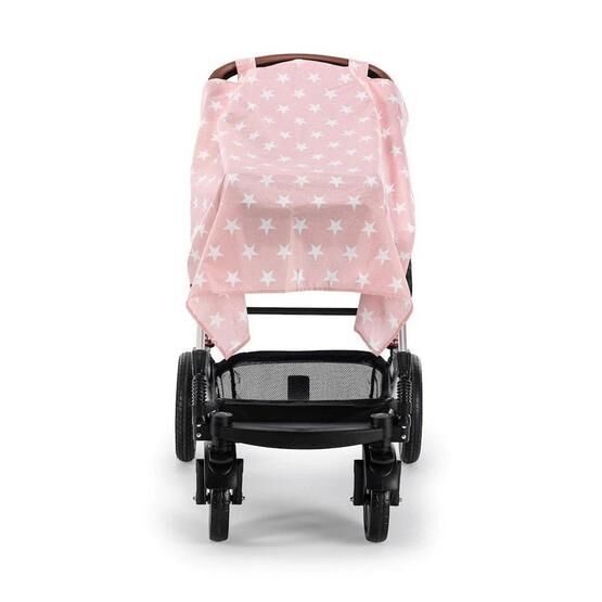 Moje Pembe Yıldız Poplin Puset Bebek Arabası Örtüsü