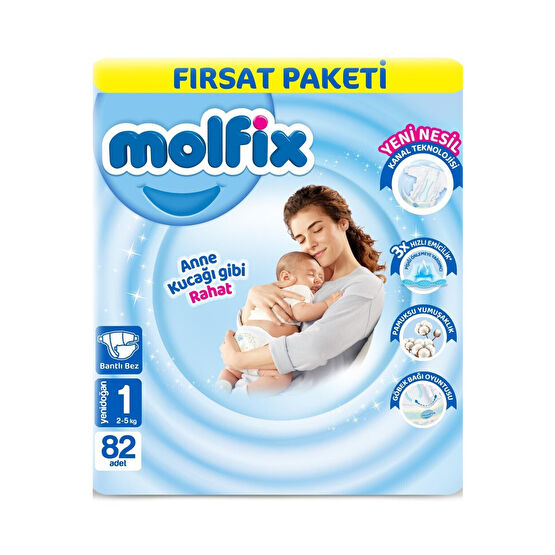 Molfix 3D Yenidoğan Fırsat Paketi 82li Bebek Bezi Bebek Bezi Fiyatı