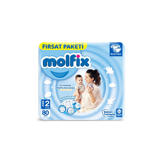 Molfix Bebek Bezi Mini Fırsat Paketi 2 Beden 3-6 Kg 80 Adet Bebek Bezi Fiyatı