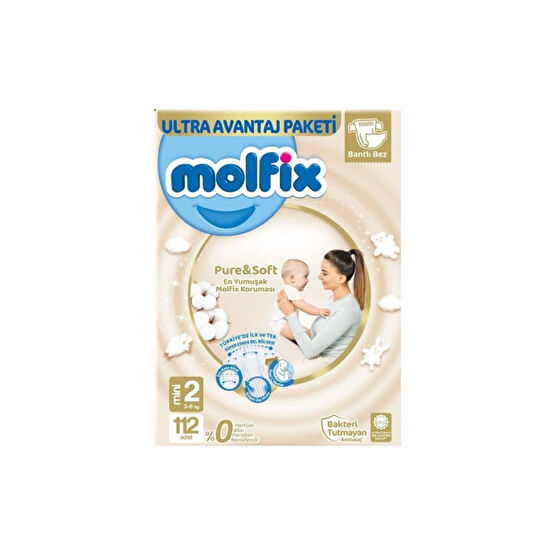 Molfix Pure & Soft Bebek Bezi Mini 2 No 112 Li Bebek Bezi Fiyatı