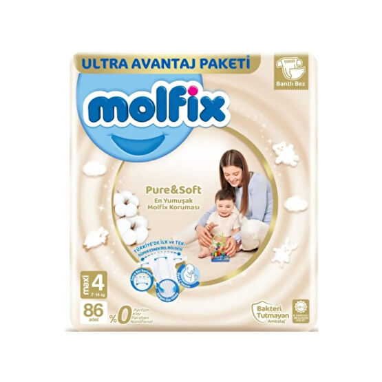 Molfix Pure Soft Ultra Avantaj Maxi No:4 86lı Bebek Bezi Fiyatı