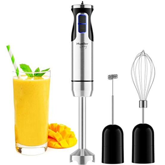 Mueller Immersion Blender Handheld - 8 Speed Stainless Steel Electric Hand Blender, 3 in 1 Emulsion Blender Handheld with Turbo Mode, Stick Blender Emulsifier for Kitchen for Soup, Smoothie, Puree Blenderler Fiyatı