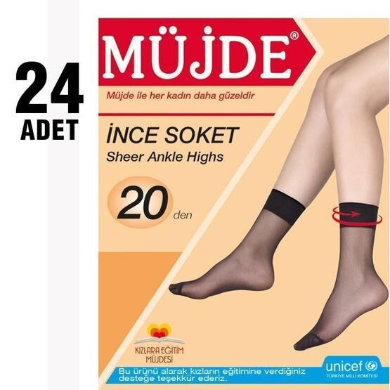 Müjde 20 Den İnce 24'lü Soket Çorap