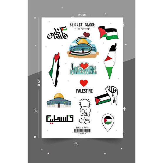 MuslimWalk Free Palestine - Özgür Filistin Temalı Sticker Seti #123 Etiket Fiyatı