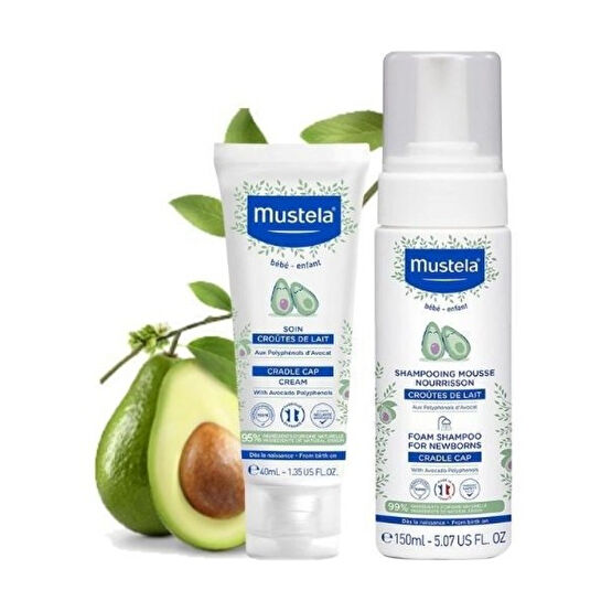 Mustela Konak Bakım Seti & Saç Pullanmalarına Karşı Bakım Kremi 40ML + Yenidoğan Köpük Şampuanı 150ML - Renkli Bebek Bakım Seti Fiyatı