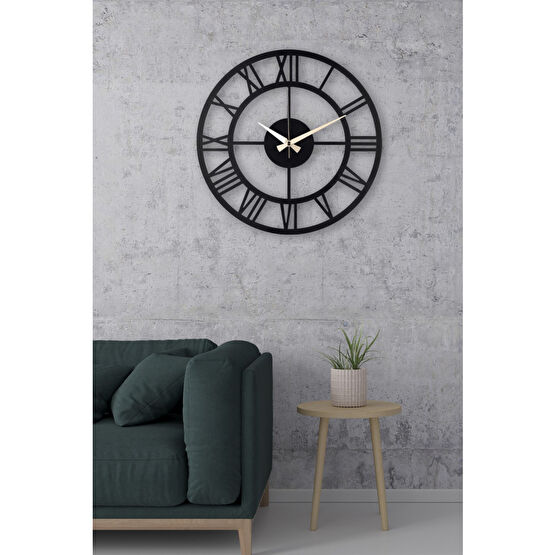Muyika Design Muyika Roma Yeni Koleksiyon Dekoratif Siyah Metal Siyah Duvar Saati 41x41cm Mds-41 Duvar Saati Fiyatı