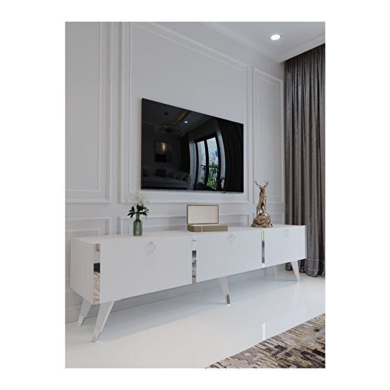 Myniture Festival Tv Ünitesi S3017-1 Parlak Beyaz Minifiks Bağlantı Tv Ünitesi / Sehpası Fiyatı