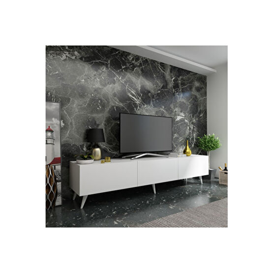 Myniture Home & Living Festival Tv Ünitesi Q3017-1 Parlak Beyaz Minifiks Tv Ünitesi / Sehpası Fiyatı