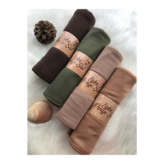 Naciye Sultan Tesettür Penye Şal 4lü Set (acı Kahve - Haki - Sütlü Kahve - Camel) Şal Fiyatı