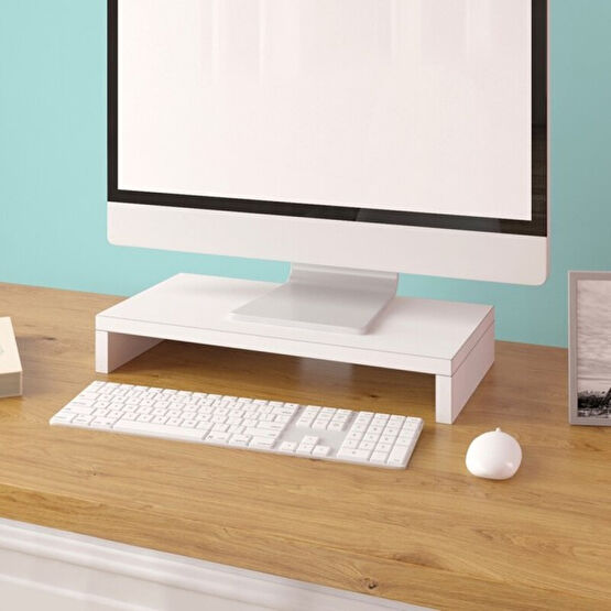 Nactumu Avesta Monitör Yükseltici Stand Beyaz - Y: 10 cm D: 25 cm G: 50 cm Çalışma Masası Fiyatı