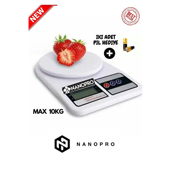Nanopro Dijital Hassas Mutfak Tartısı - Mutfak Terazisi-hassas Ölçüm 10 Kg Mutfak Tartıları / Terazileri Fiyatı