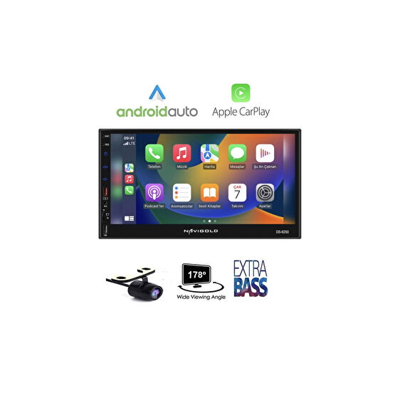 Navigold Ds-6250 Uyumlu Car Play Özellikli Teyp Multimedya Ful Hd 7 Inch Bluetooth- Çift Usb 4x55w +kamera Oto Teypleri Fiyatı