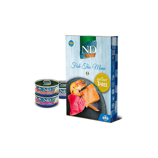 N&D Nd Balıklı Trio Menü Kedi Konserve Maması 6x70gr