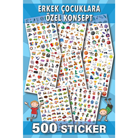 NeoPrint 500 Adet Erkek Çocuklarına Özel Etiket Seti Eğlenceli Okul Defter Planner Günlük Sticker Kitabı Etiket Fiyatı