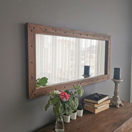 Neostill 110x50 cm Ceviz Ahşap Zımbalı Ayna Çerçeveli Ayna Fiyatı