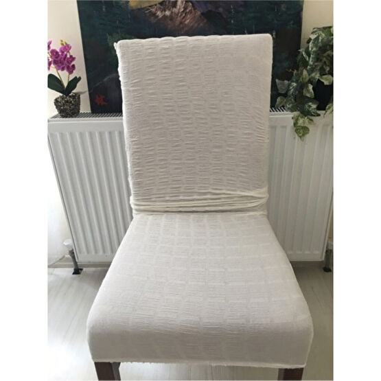 Nera Home Krem Likralı Bürümcük Sandalye Örtüsü - 100 x 100 cm - Renkli Koltuk & Kanepe Örtüsü Fiyatı