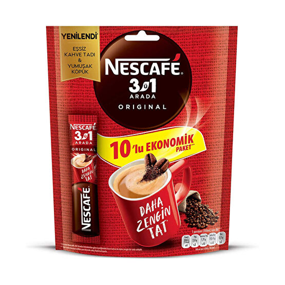 Nescafe 3'ü 1 Arada 17,5 gr 10'lu Paket Original Kahve Fiyatı