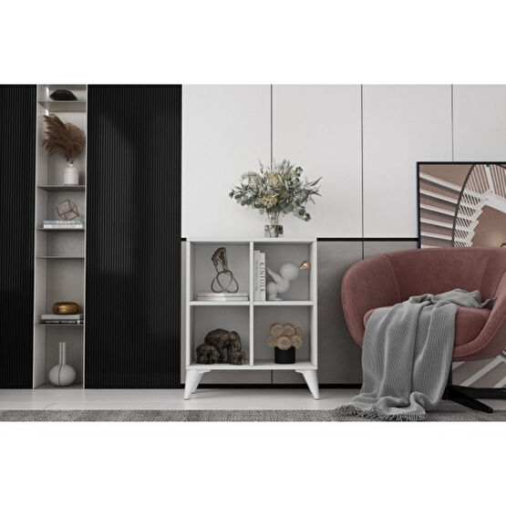 Nettrends Ayaklı Raflı Beyaz Konsol KNS-1243 Konsol Mobilya Fiyatı