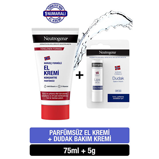Neutrogena Norveç Formülü Parfümsüz El Kremi 75 ml Dudak Kremi Hediye El Bakımı Fiyatı