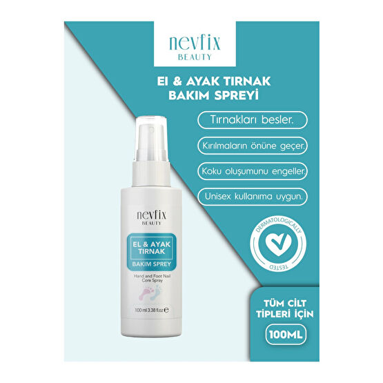 Nevfix Beauty El Ayak Tırnak Mantar Spreyi 100 ml Koku Giderici Nemlendirci Ayak Bakımı Fiyatı