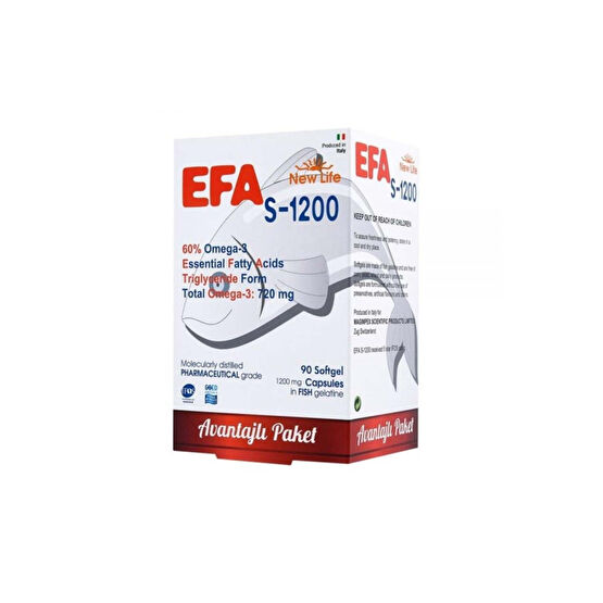 New Life Efa S-1200 Balık Yağı 90 Kapsül Balık Yağı / Omega 3 - 6 - 9 Fiyatı