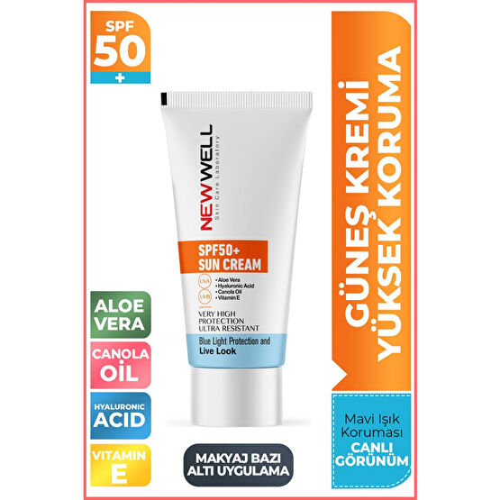 New Well Güneş Kremi Yüksek Koruma Spf 50+ Aloe Vera Güneş Kremleri ve Losyonları Fiyatı