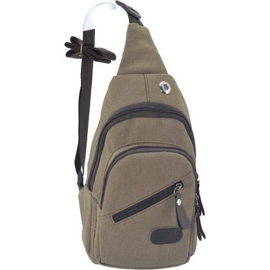 Newish Polo Kahve Kanvas Sırt ve Göğüs Çantası