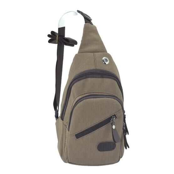 Newish Polo Kahve Kanvas Sırt ve Göğüs Çantası