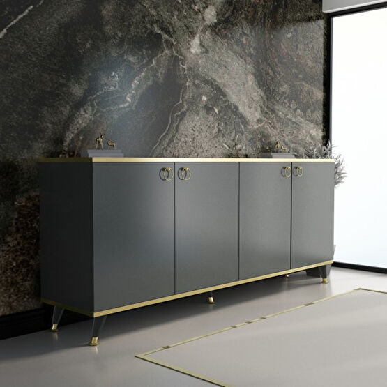 Newline Mobilya Karen Gold Konsol K20 Koyu Gri 160 cm Konsol Mobilya Fiyatı