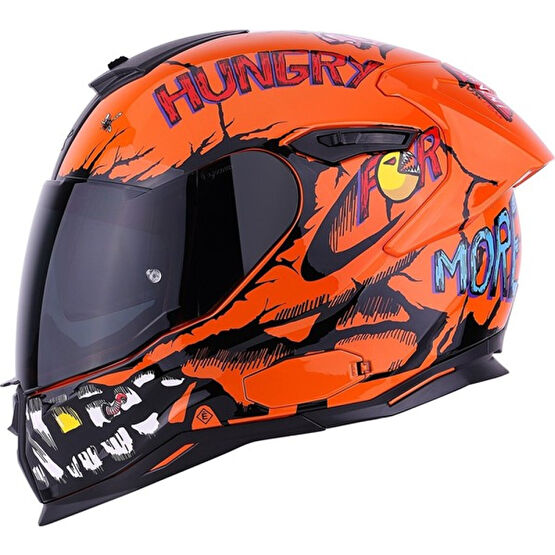 Nexx SX.100R Hungry Mıles Turuncu Kask Siyah Cam - XL Motorsiklet Kaskları Fiyatı
