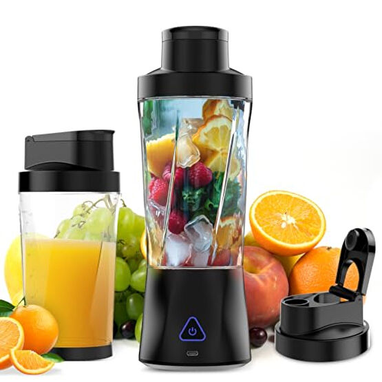 neza Personal Blender, 360 Watt Portable Blender-for Shakes & Smoothies, 24oz Cordless Mini, 6000mAh, Self Cleaning and BPA Free Portable Juicer with 6 Sharp Blade, Black Mutfak Robotları Fiyatı