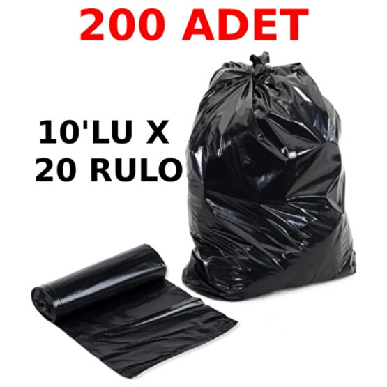 Nistabolje 10'lu x 20 Paket Jumbo Çöp Poşeti 75X90 Endüstriyel  Battal Çöp Torbası Çöp Poşetleri Fiyatı