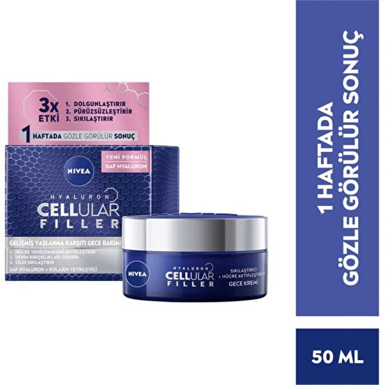 Nivea Hyaluron Cellular Filler Gece Kremi Sıkılaştırıcı 50 Ml Gece Kremleri Fiyatı