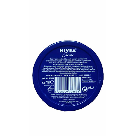 Nivea Krem Mavi Metal Kutu 75 ml