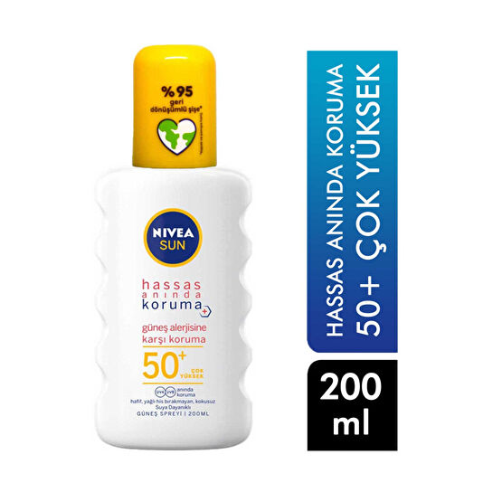 Nivea Sun Güneş Alerjisine Karşı Koruma 200 ml Sprey 50+ Çok Yüksek Güneş Sonrası Kremler ve Losyonları Fiyatı