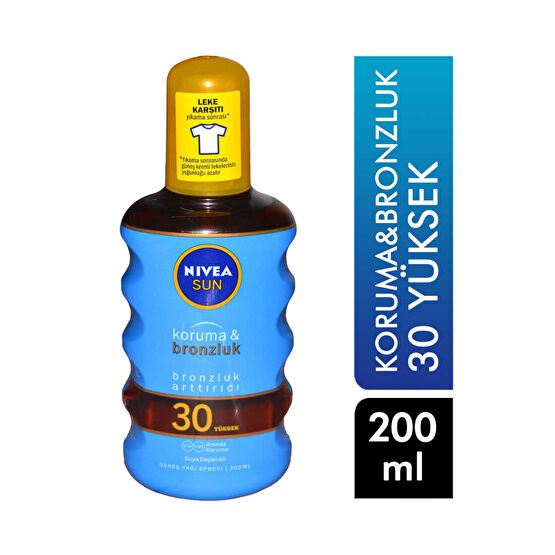 Nivea Sun Koruma&Bronzluk Güneş Yağı 200 ml Sprey 30 Yüksek Güneş Sonrası Kremler ve Losyonları Fiyatı