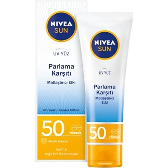 Nivea Sun Spf 50 Parlama Karşıtı Matlaştırıcı Etki Uv Güneş Yüz Kremi Güneş Kremleri ve Losyonları Fiyatı