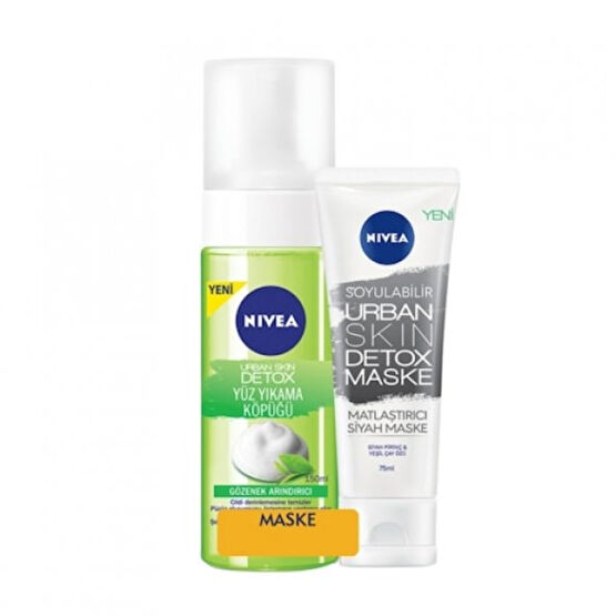 Nivea Urban Skin Detox Yuz Yikama Kopugu 150 Ml + Urban Detox Matlastirici Maske Yüz Bakım Setleri Fiyatı